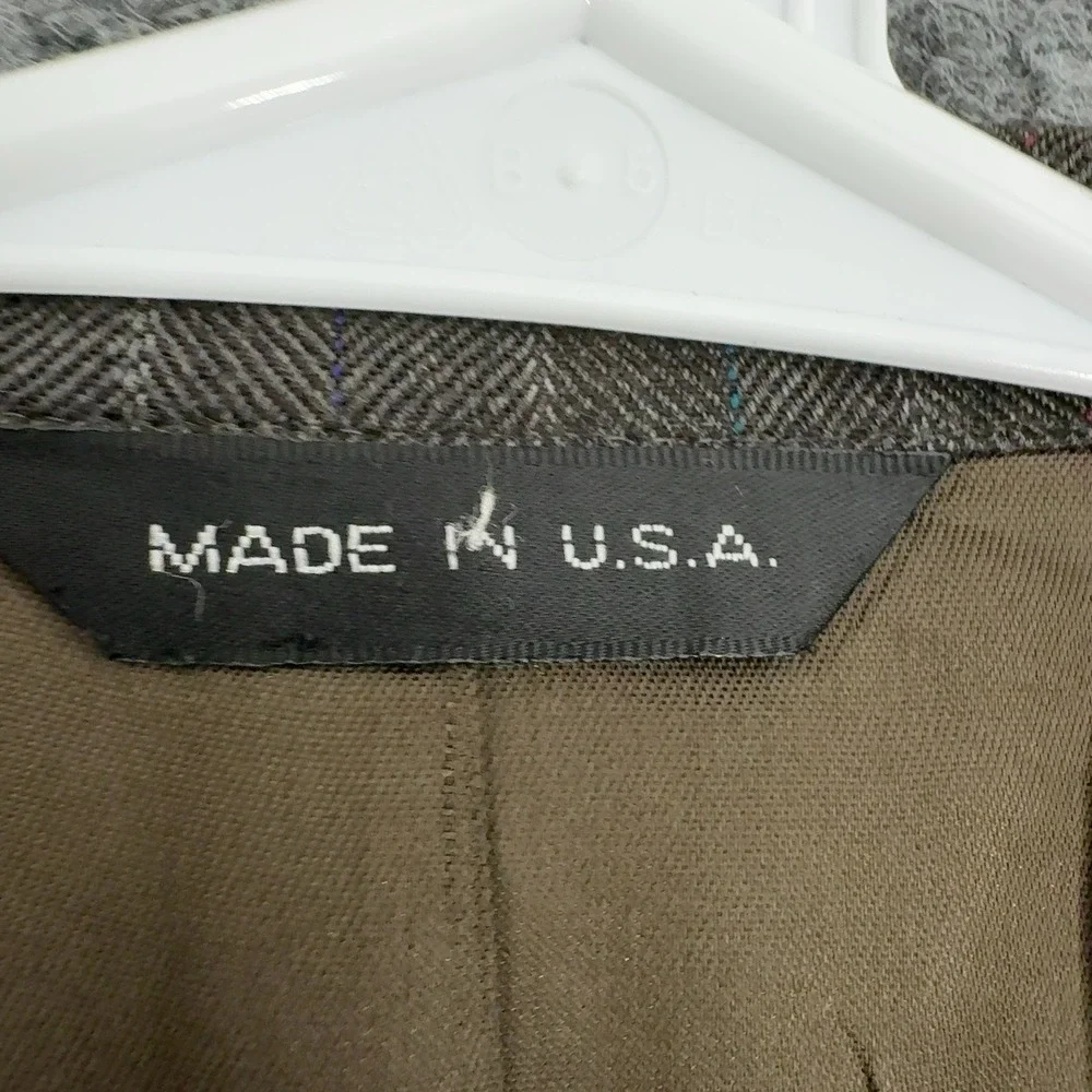 Vintage Mr Sid Blazer Mens 22.5x32.5 Brown Virgin Wool Pinstripe Sport Coat USA